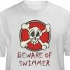 1Line Sports Beware Of Swimmer Men's T-Shirt (S, XL, 2XL)