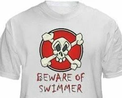 1Line Sports Beware Of Swimmer Men's T-Shirt (S, XL, 2XL)