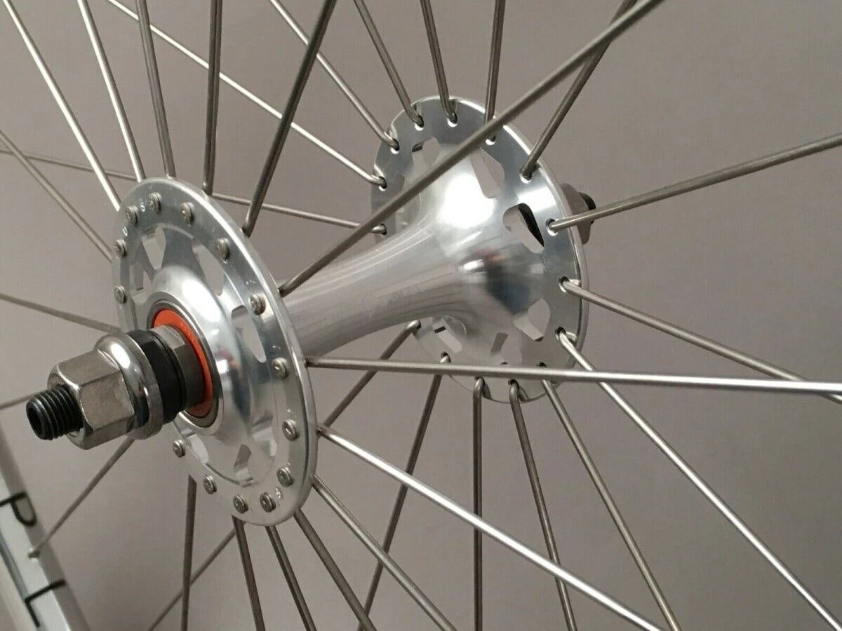 H Plus Son Archetype Polished SILVER 32h Fixed Gear Track Bike Wheelset 8 H Plus Son Archetype Polished SILVER 32h Fixed Gear Track Bike Wheelset - Image 6