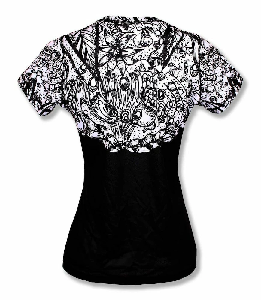INKnBURN Women's Skull And Rose Tech Shirt, X-Small 4 INKnBURN Women's Skull And Rose Tech Shirt, X-Small - Image 2