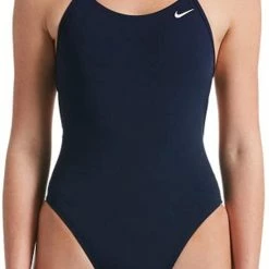Nike Hydrastrong Lace-Up Tie Back One-Piece, Midnight Navy (Size 34)