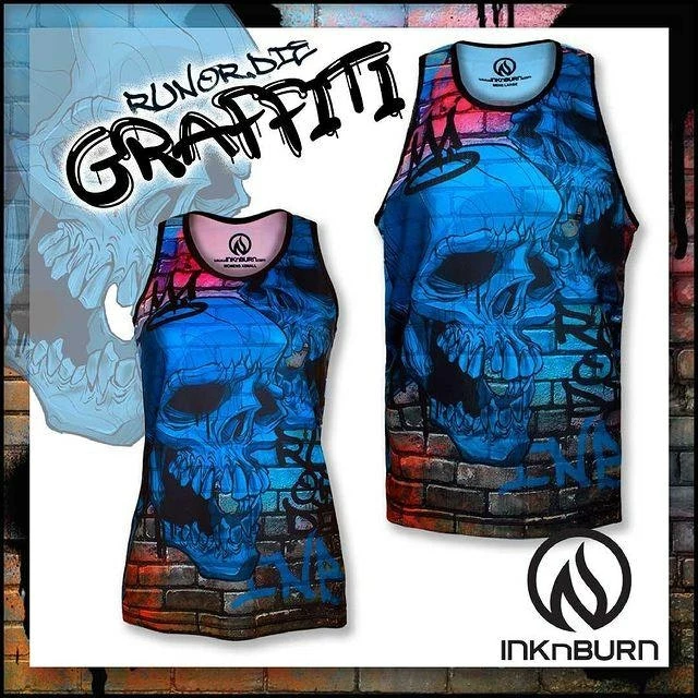 INKnBURN Women's Run Or Die Graffiti Singlet (L, XL) 6 INKnBURN Women's Run Or Die Graffiti Singlet (L, XL) - Image 4