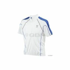 TYR Men's Cycling Jersey White/Royal (Small)