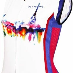 It's In My Heart Paris Watercolors Women's Sleeveless Cycling Jersey (M, XL)