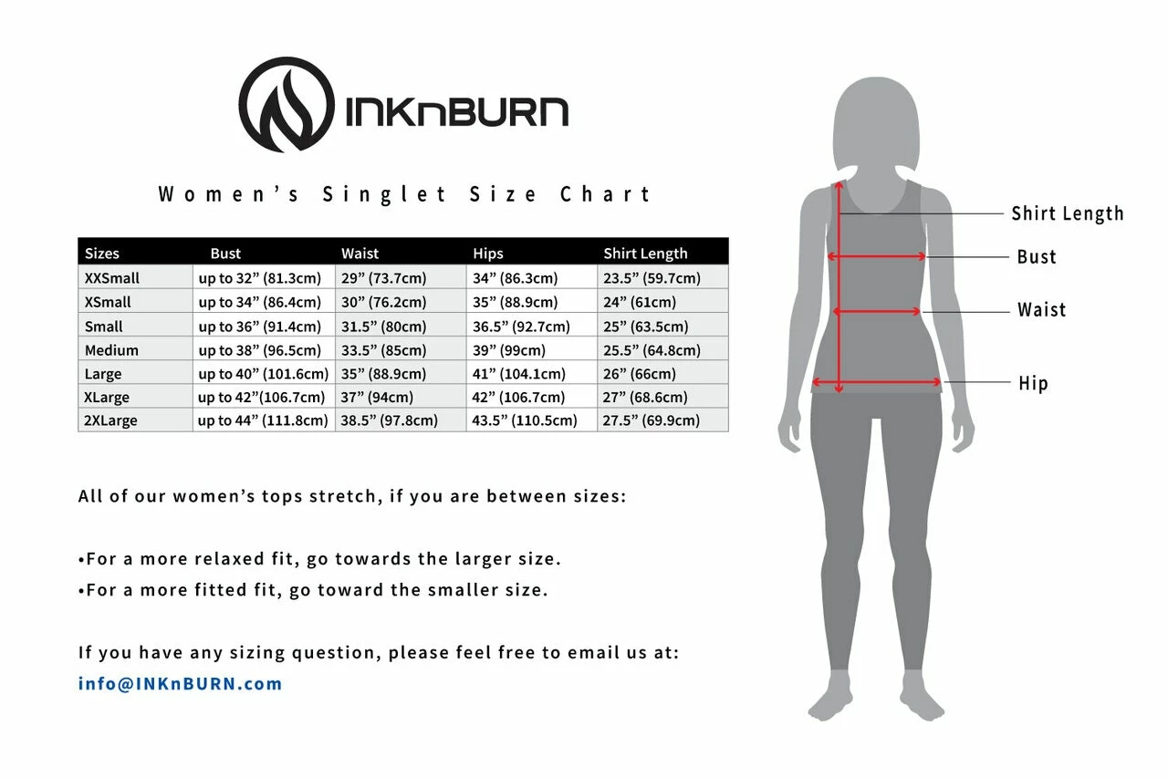 INKnBURN Women's Oni Singlet (XS, L, 2XL) 5 INKnBURN Women's Oni Singlet (XS, L, 2XL) - Image 3