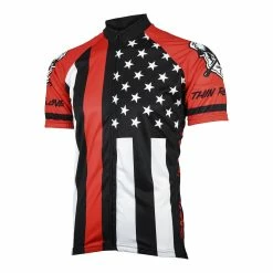World Jerseys Thin Red Line Men's Cycling Jersey (S, M, L, XL, 2XL, 3XL)