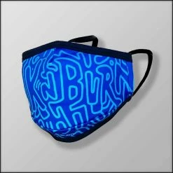 INKnBURN Blue Lines 3-Layer Face Mask