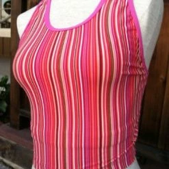 Other Oomph! Women's Power Top, Pink Stripes (S, M, L)