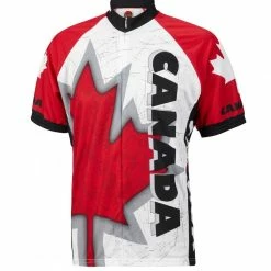 World Jerseys Canada Maple Leaf Men's Cycling Jersey (S, M, L, XL, 2XL, 3XL)