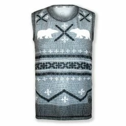 INKnBURN Men's Polar Bear Sleeveless Sweater Vest Tech Shirt (S, L, XL, 2XL)