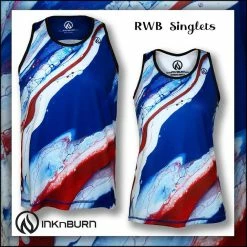 INKnBURN Men's RWB Singlet (S, M, L, 2XL) -challenge shop XfAY7x6TphdexUKvNbr8vvt2I