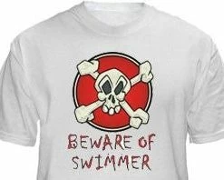 1Line Sports Beware Of Swimmer Youth T-Shirt (L, XL)