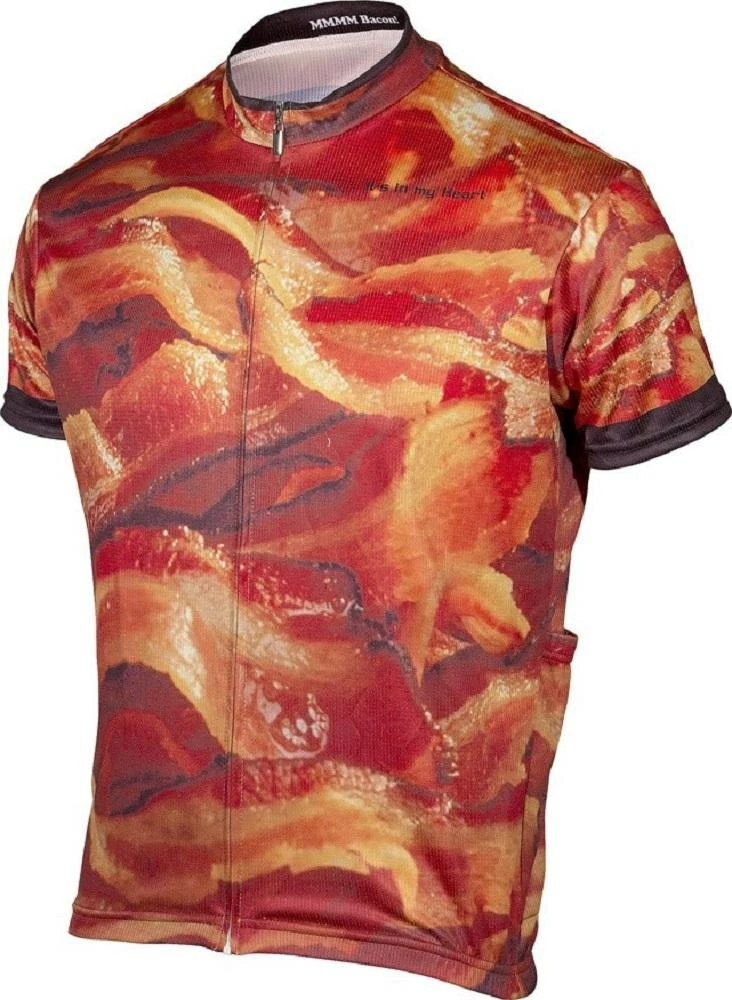 It's In My Heart Bacon "Powered By Pork" Men's Cycling Jersey (Large) 3 It's In My Heart Bacon "Powered By Pork" Men's Cycling Jersey (Large)