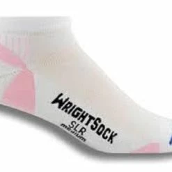 Wrightsock Velocity Lo Socks (White / Pink) Small