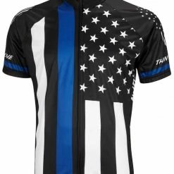 World Jerseys Thin Blue Line Men's Road Cycling Jersey (S, M, L, XL, 2XL, 3XL)