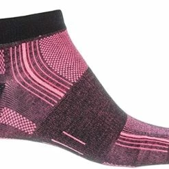Wrightsock Men's Stride Tab Single Pack (Black/Pink, Small)