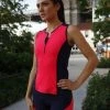 Other MooMotion Stamina Women's Tri Jersey, Navy/Neon Coral